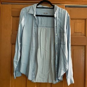 Aerie light blue jean button up flowy shirt